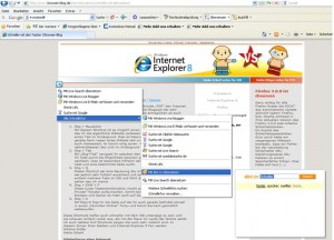 Internet Explorer 8 - Wörterbuch Add On